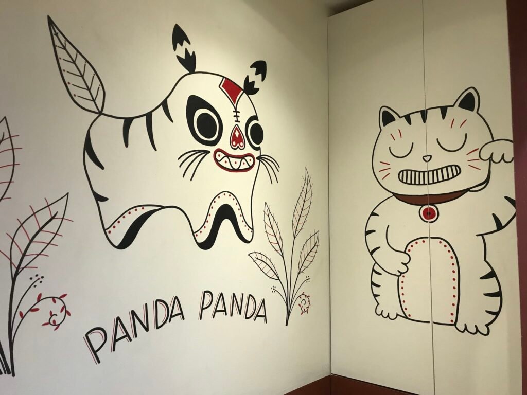 Panda Panda restaurant mural (detail) — Camille Roy