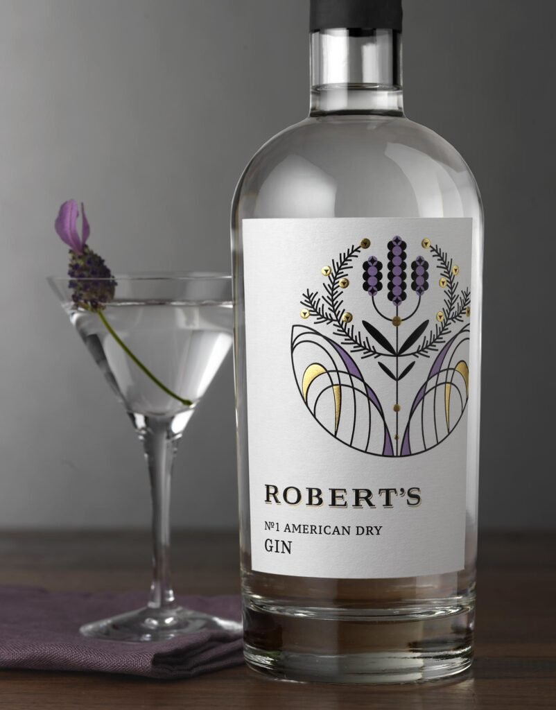 Robert’s No. 1 American Dry Gin (Oak House Distillery) — CF Napa Brand Design