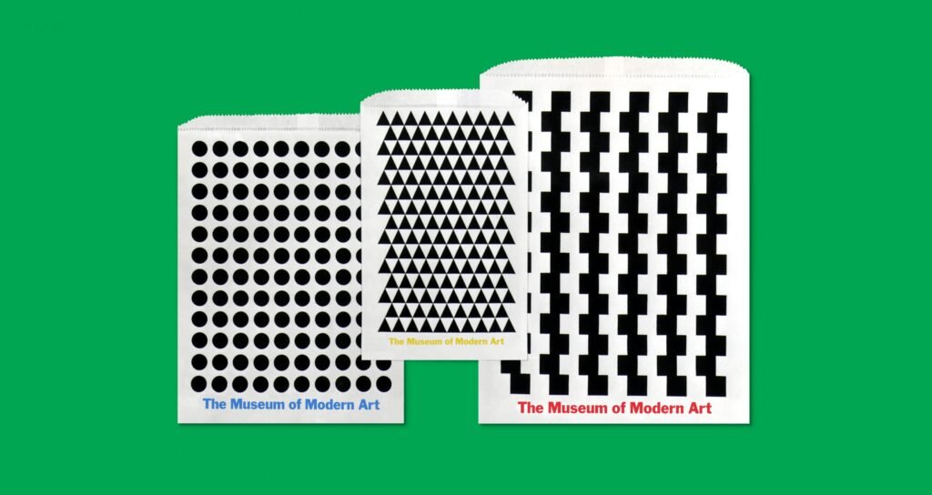 MoMA — sacs et motif géométrique — Chermayeff & Geismar & Haviv