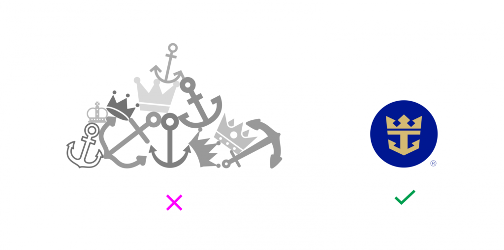 Royal Caribbean Group — ancre et couronne redessinées — Chermayeff & Geismar & Haviv