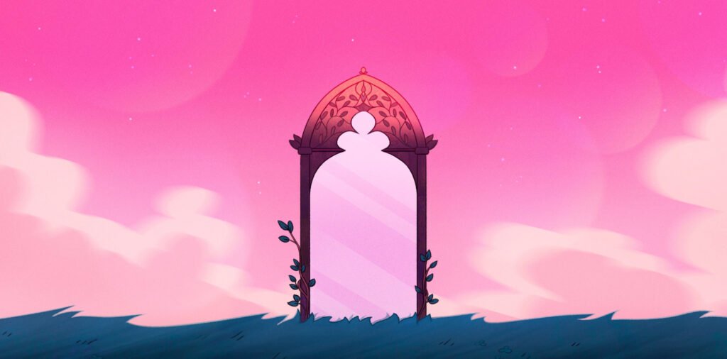 Clover's Recipe – arche-miroir sous un ciel rose — Charles Hilton