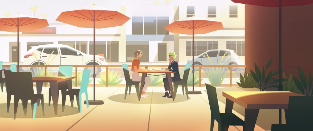 Divers – terrasse de café ensoleillée — Charles Hilton