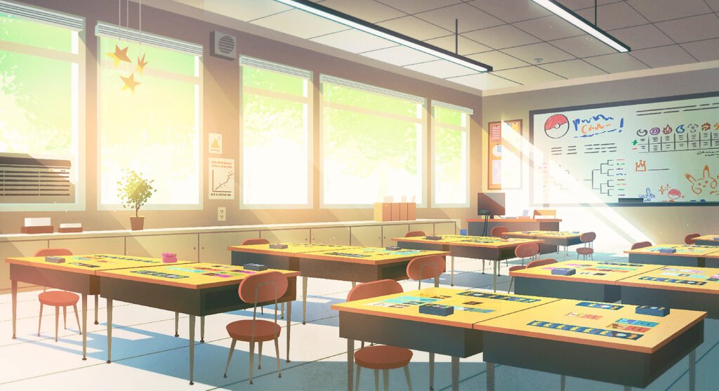 Pokémon : Path to the Peak – salle de classe du club JCC (couleur) — Charles Hilton