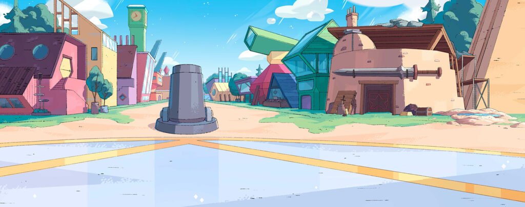 Steven Universe – Beach City, place et bâtiments colorés — Charles Hilton