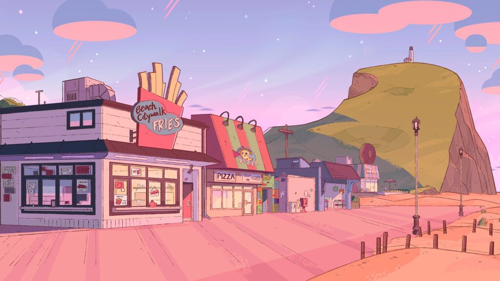 Steven Universe – promenade de Beach City au crépuscule — Charles Hilton