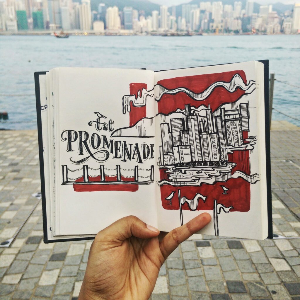 Carnet d'urban sketching – page 2 — Chaaya Prabhat