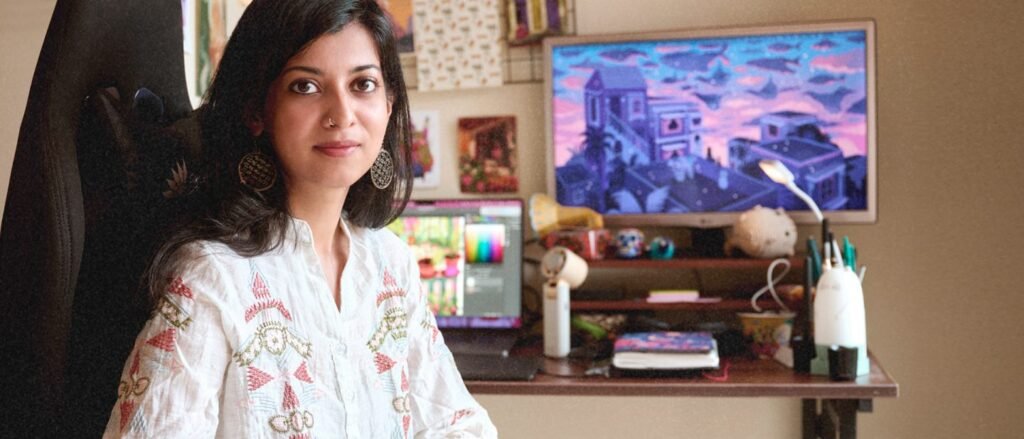 Chaaya Prabhat dans son atelier à Goa — Chaaya Prabhat