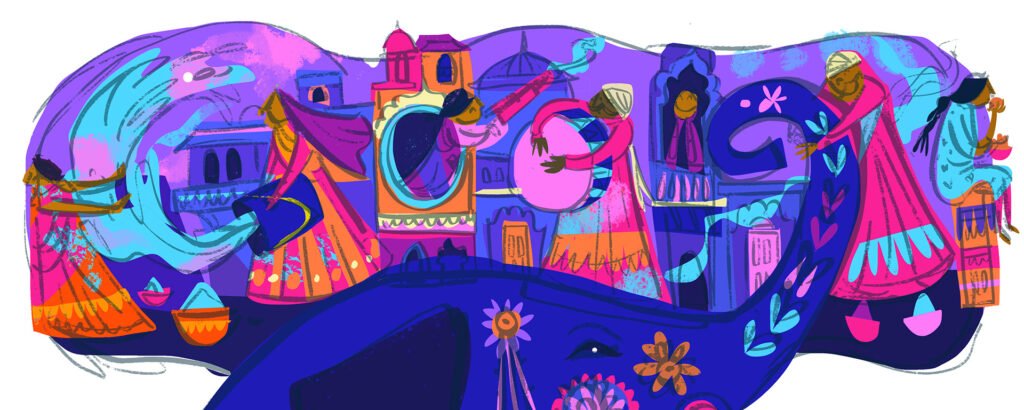 Google Doodle Holi 2019 – colour rough n°2 — Chaaya Prabhat