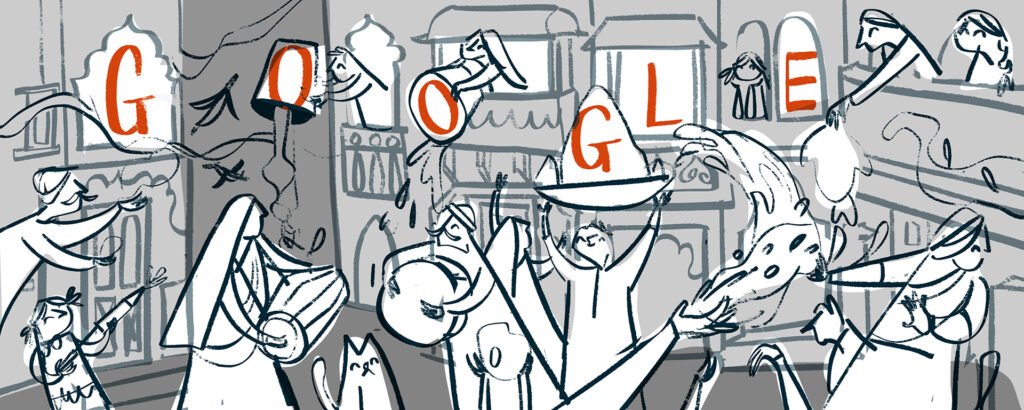 Google Doodle Holi 2019 – croquis de concept n°2 — Chaaya Prabhat