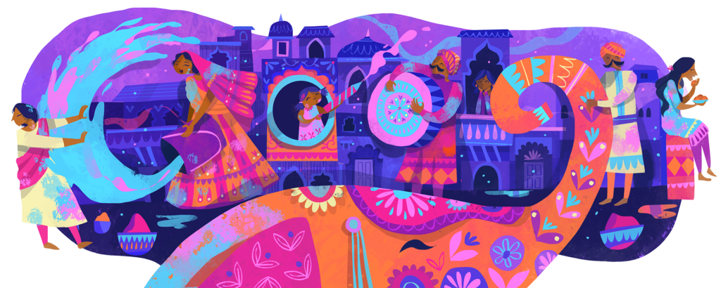 Google Doodle Holi 2019 – rendu final — Chaaya Prabhat