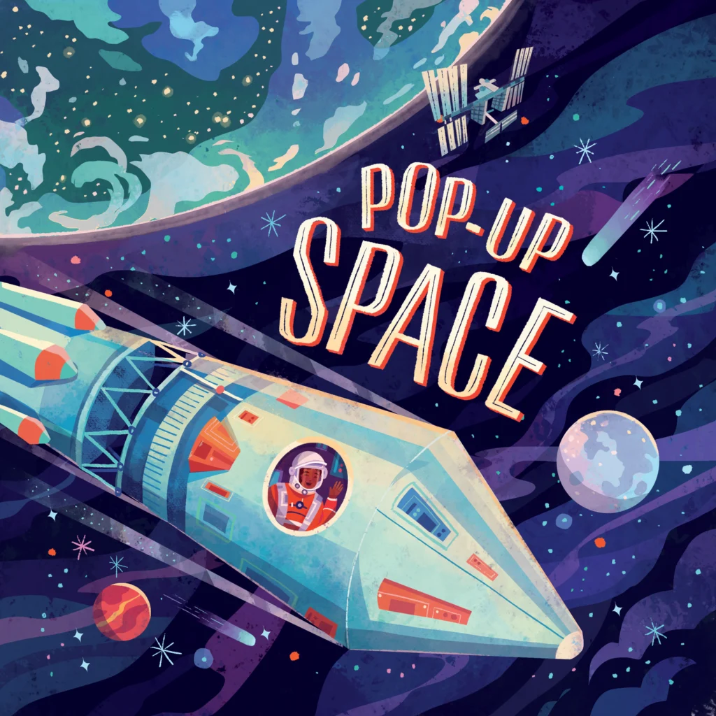 Pop Up Space – couverture (Usborne) — Chaaya Prabhat