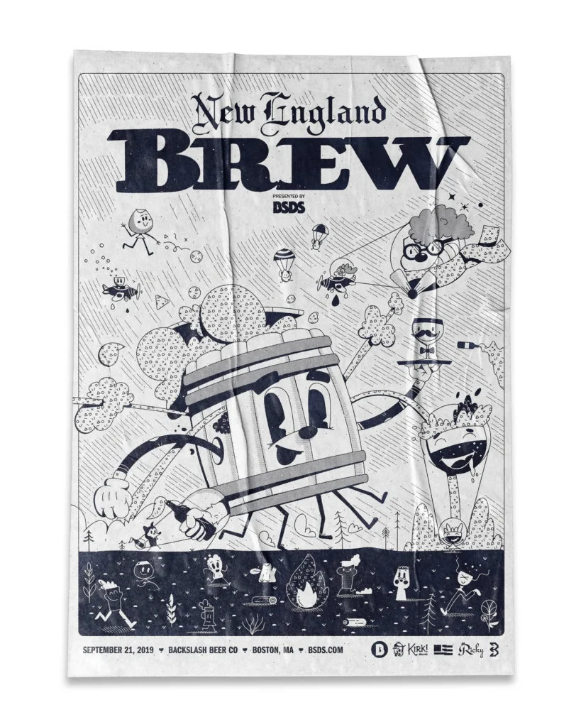 Affiche Bay State Design Shop – New England Brew — Kirk Wallace