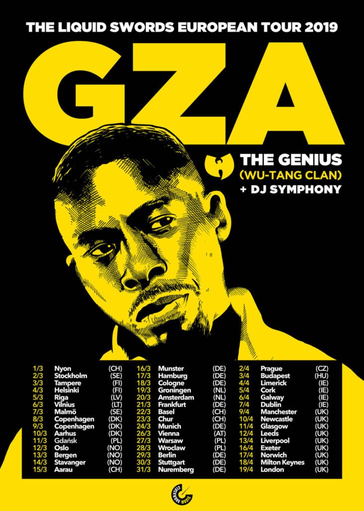 Affiche GZA – Liquid Swords European Tour 2019 — Martin Ander