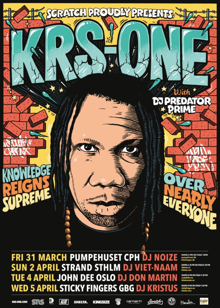 Affiche KRS-One – tournée scandinave 2017 — Martin Ander