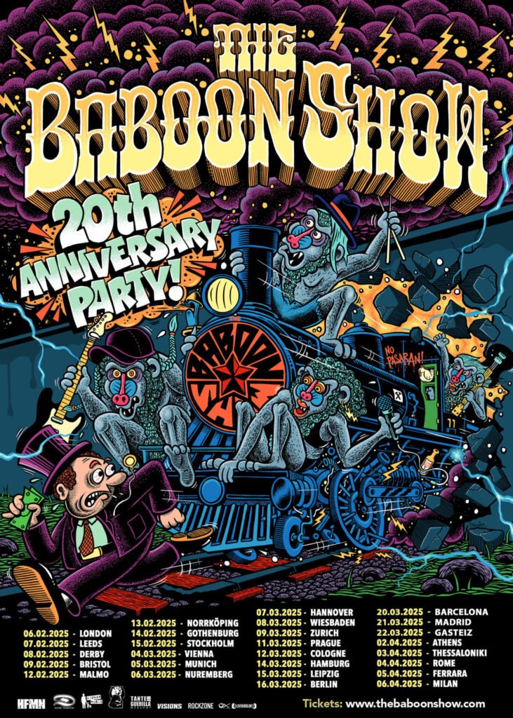 Affiche The Baboon Show – tournée des 20 ans — Martin Ander