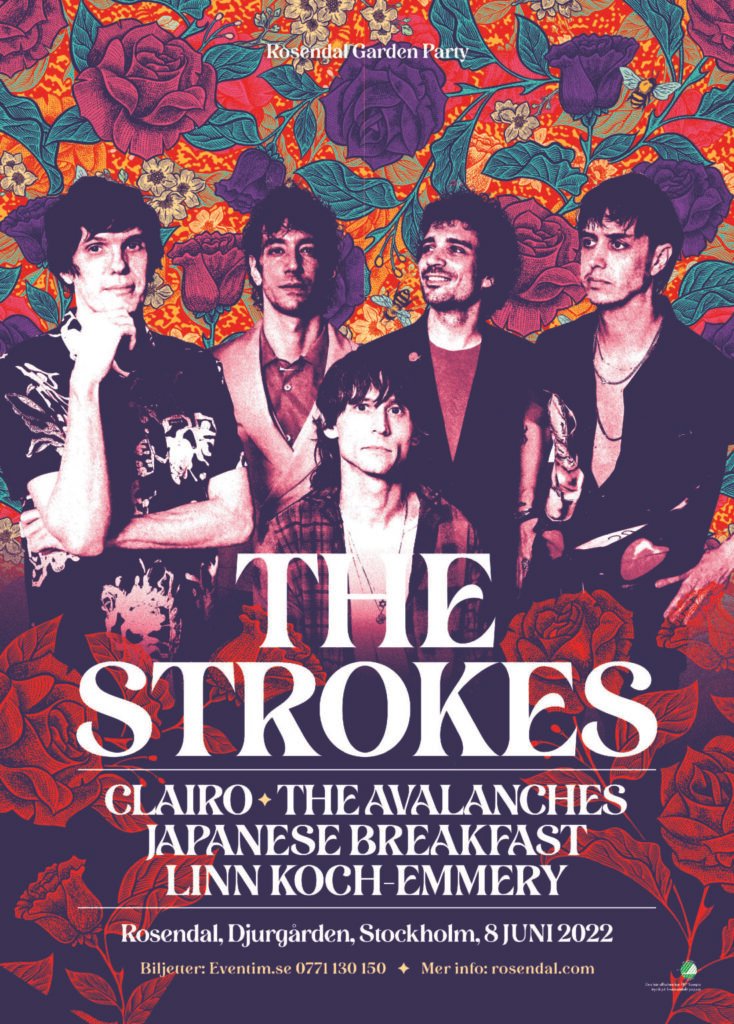 Affiche The Strokes – Rosendal Garden Party 2022 — Martin Ander