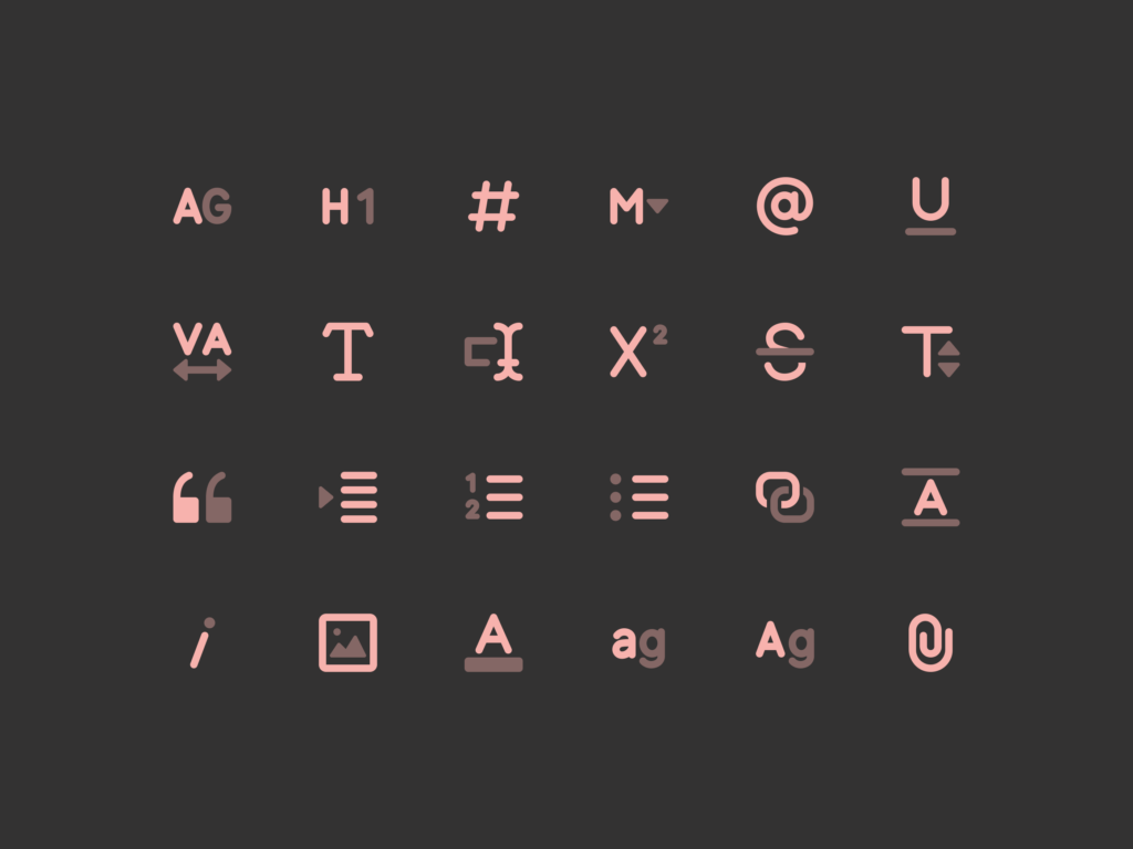 Icônes d'édition de texte — 001 — Sebastiano Guerriero