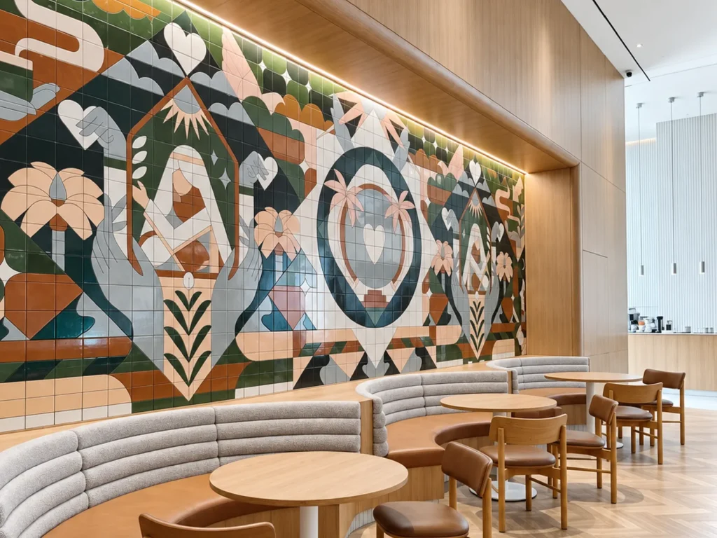 Joud Coffee – fresque en carreaux — Skilline