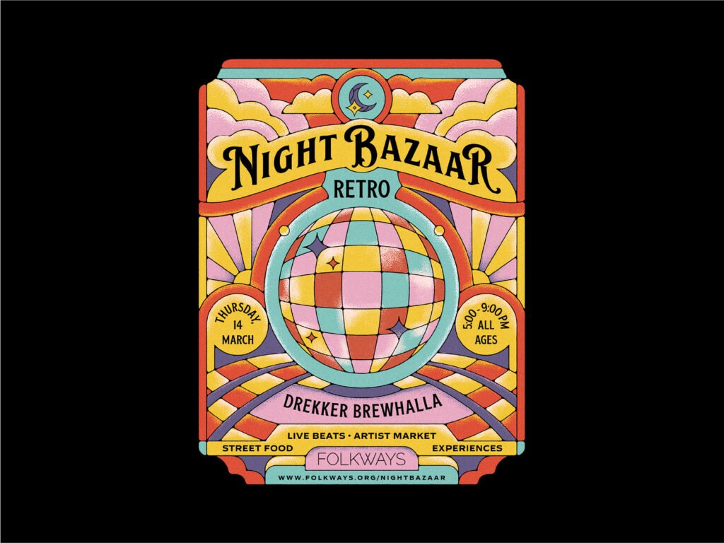 Night Bazaar Retro – affiche — Skilline