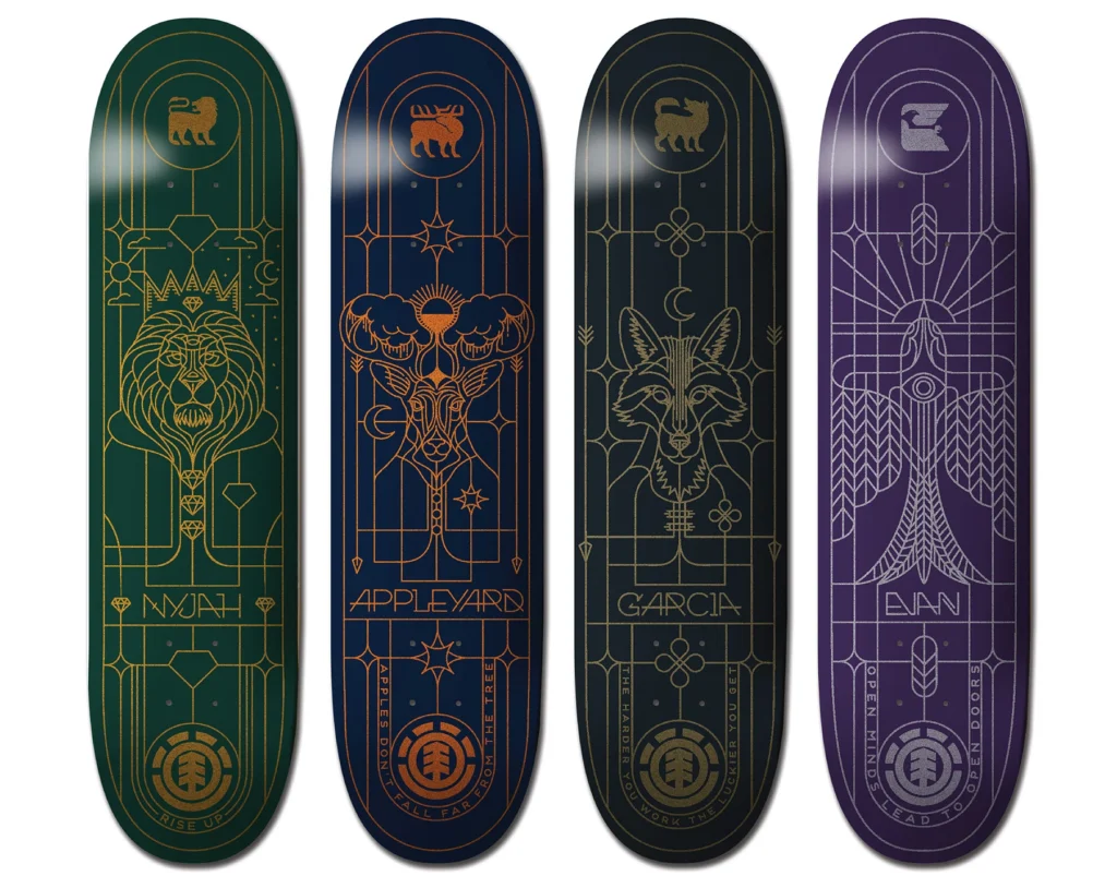 Element Skateboards — planches pro — Steely Works