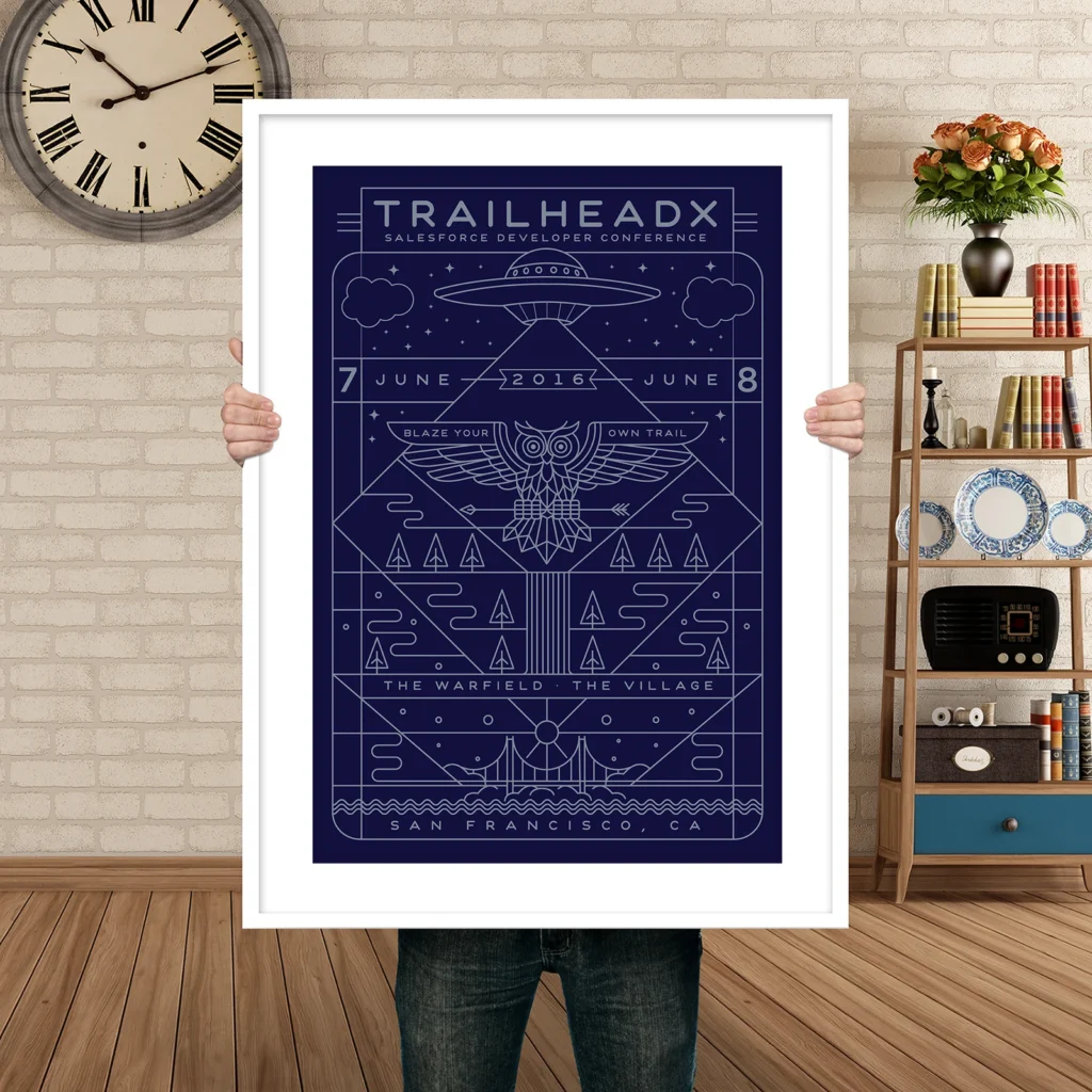 Salesforce — affiche TrailheaDX — Steely Works