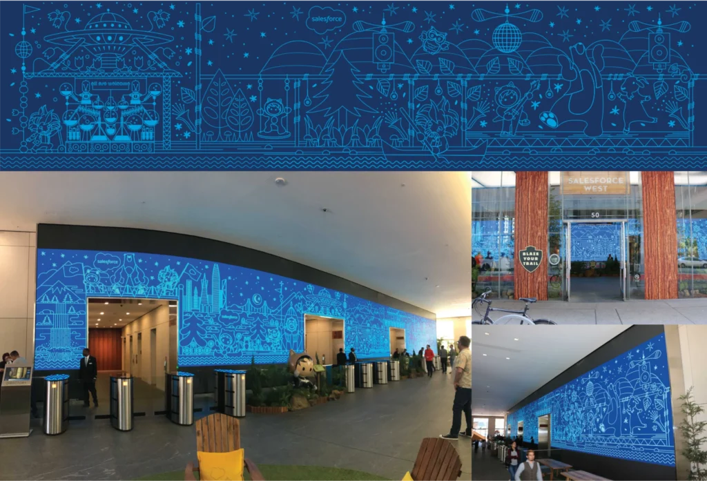 Salesforce — fresque murale — Steely Works
