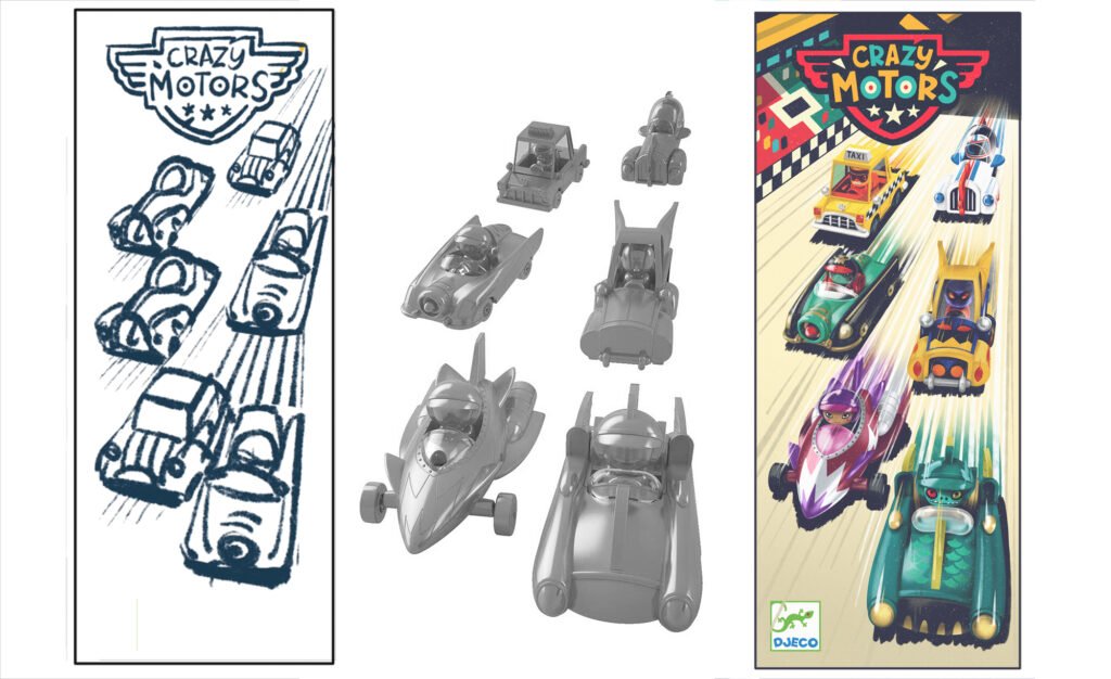 CRAZY MOTORS – affiche promotionnelle Djeco — Steve Simpson
