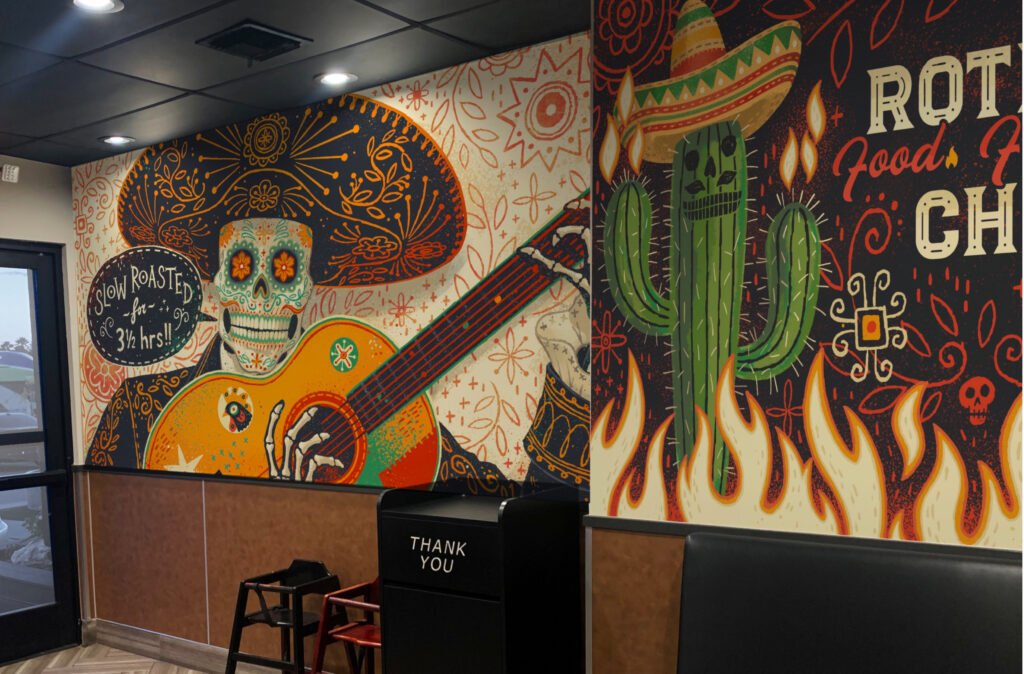 Juan Pollo – fresque de restaurant (Californie) — Steve Simpson