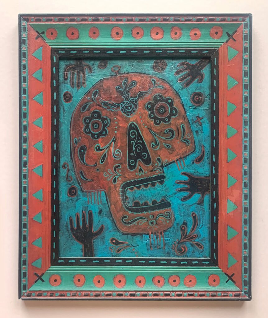 « The Skull » – acrylique sur bois — Steve Simpson