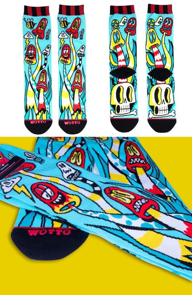 Chaussettes Pyvot – personnages champignons — Wotto