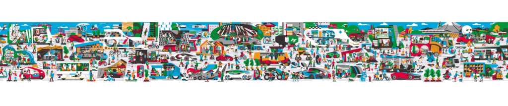 Tokyo Motor Show – illustration panoramique complète (Aleksandar Savić) — Closer&Closer