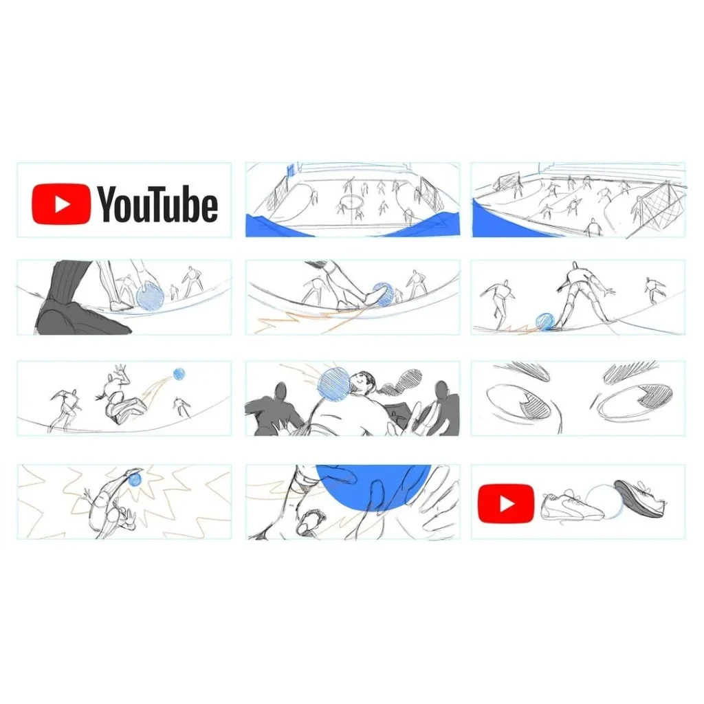 YouTube Coupe du monde de futsal – storyboard esquissé (Lucas Wakamatsu) — Closer&Closer