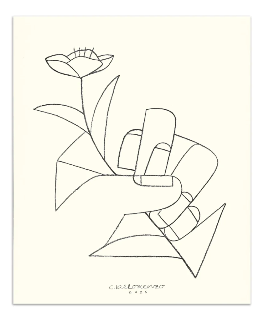 « Flower In Hand #1 » — original au graphite — Chris DeLorenzo