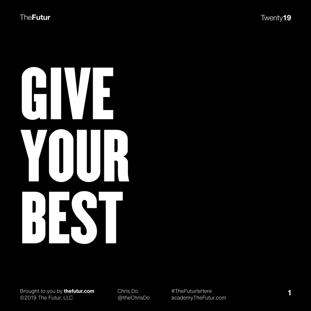 « Give Your Best » – couverture — Chris Do