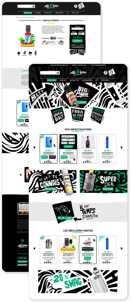 Allvap – webdesign du site e-commerce — Cominup