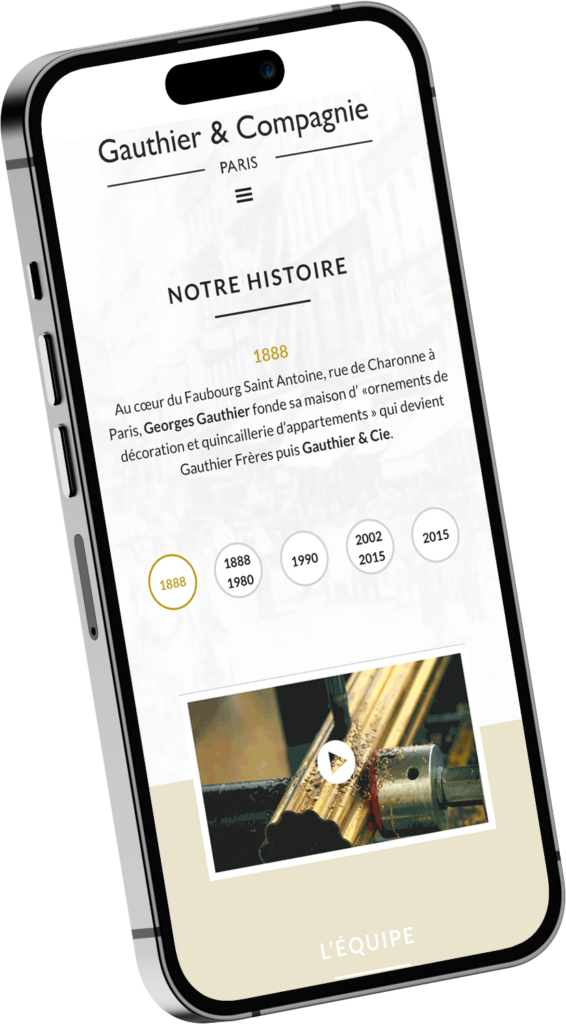 Gauthier & Cie – site mobile — Cominup