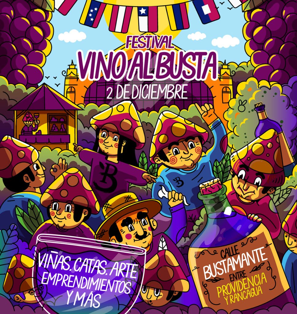L’affiche du festival Vino Albusta — Cristobal Ojeda Newfren