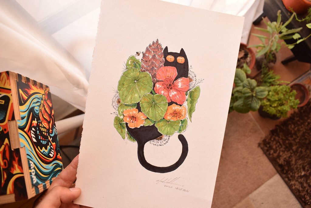 Le chat aux fleurs — Cristobal Ojeda Newfren