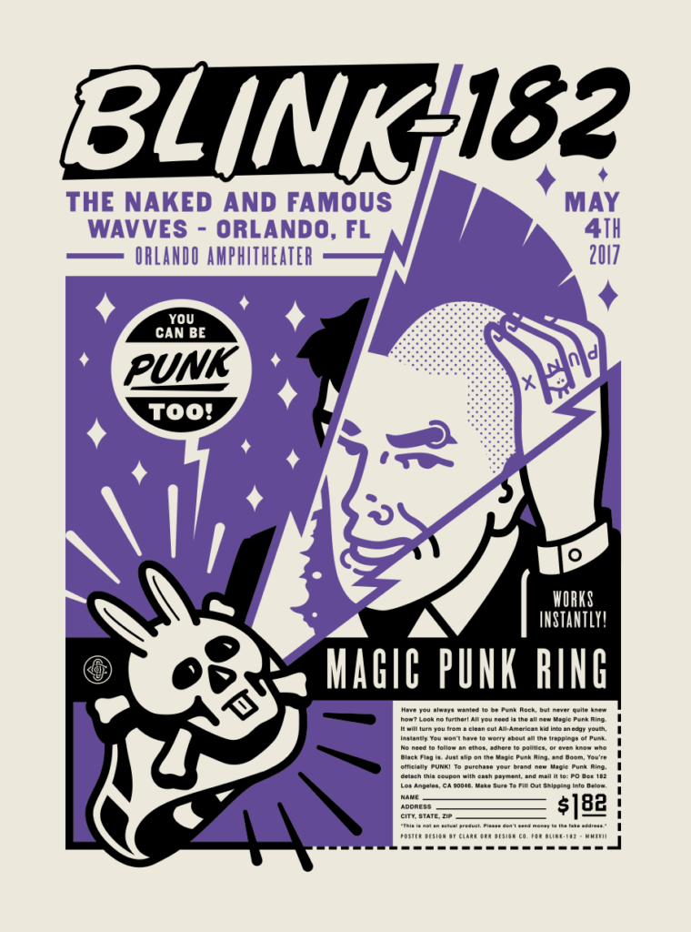 Blink-182 — affiche d’Orlando — Clark Orr