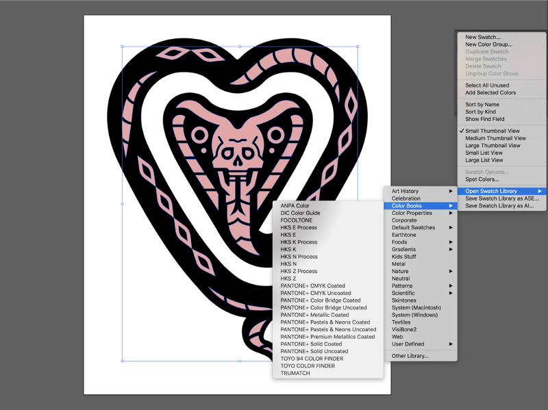Processus — fichier Illustrator du « snake heart » — Clark Orr
