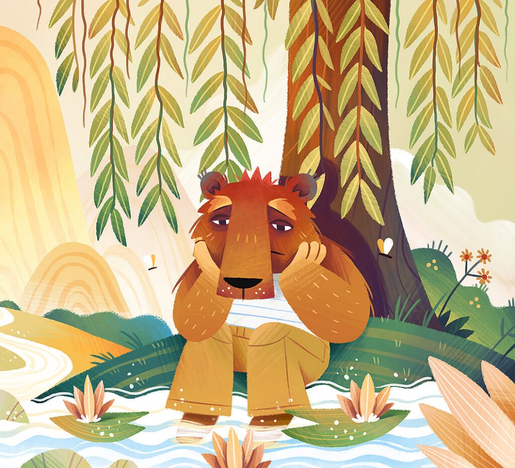 Le lion au bord de l’eau — Dan Gartman