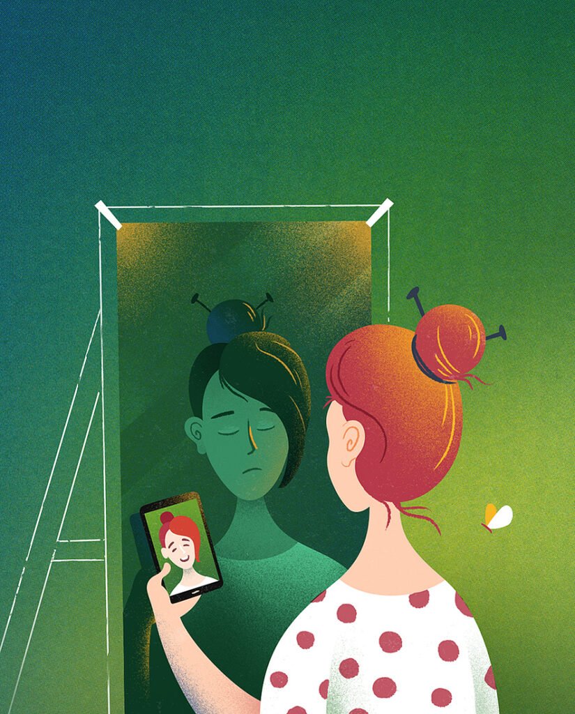 Le miroir et le téléphone — Dan Gartman