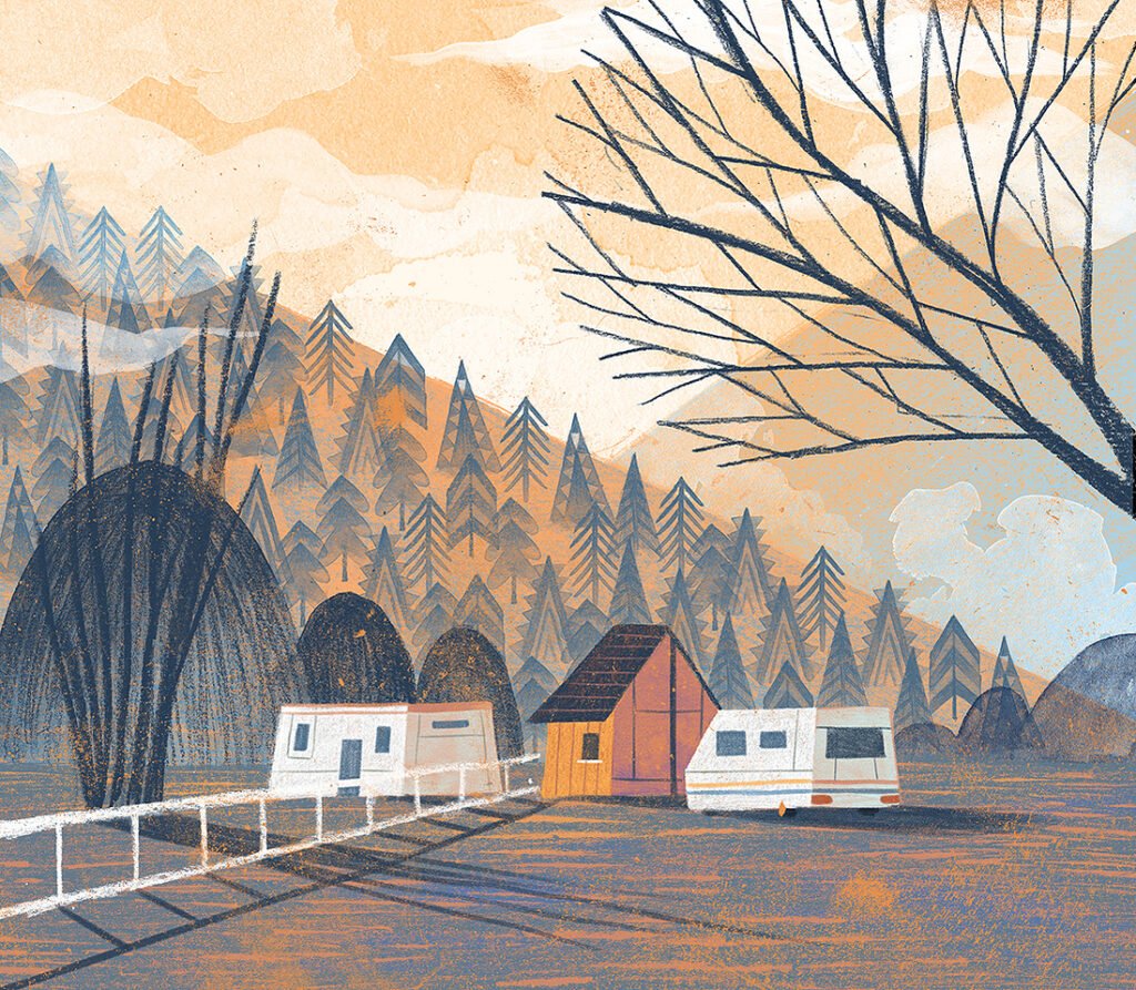 Le village au bord de la route — Dan Gartman