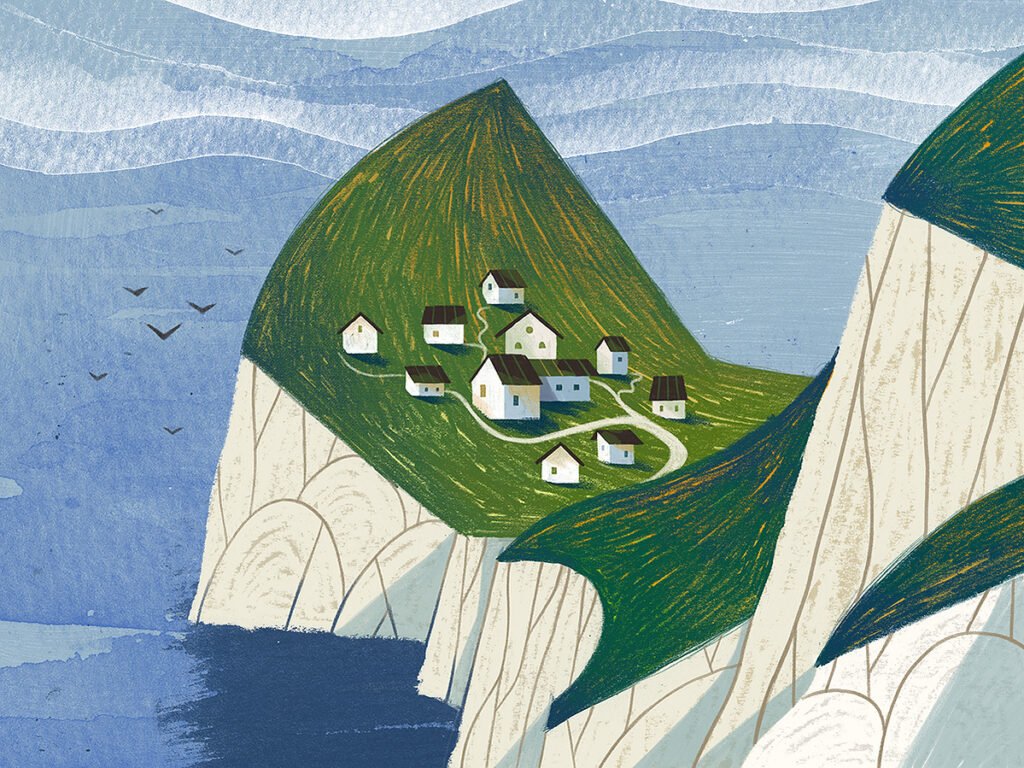 Le village sur la falaise — Dan Gartman