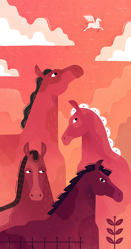 Les trois chevaux — Dan Gartman