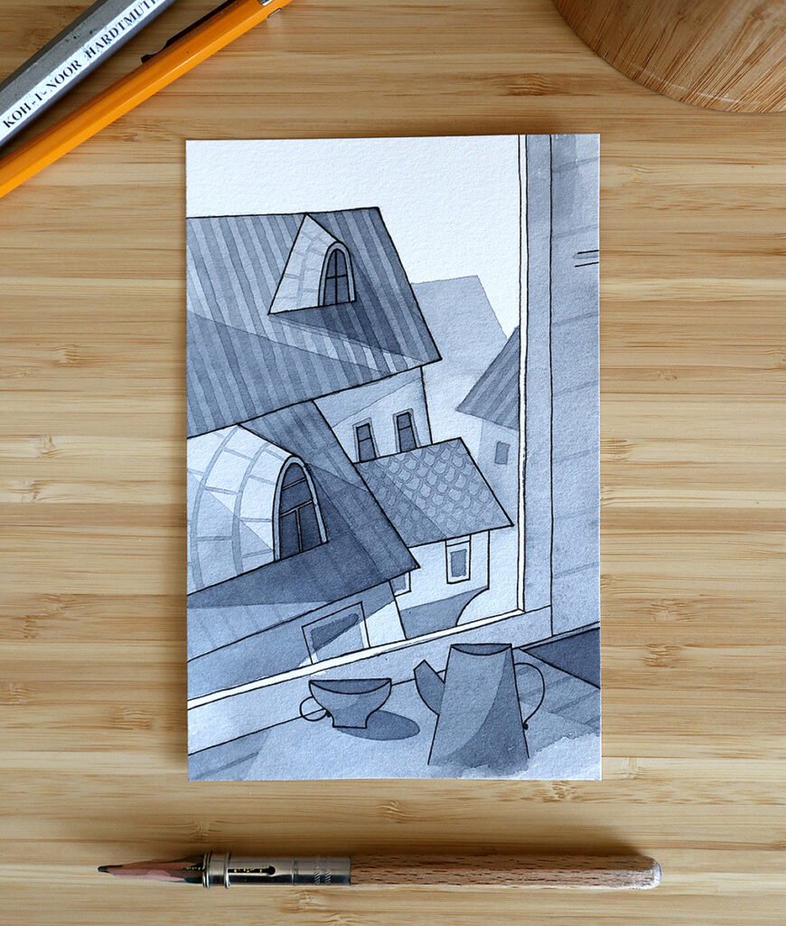 Un dessin au crayon sur la table — Dan Gartman