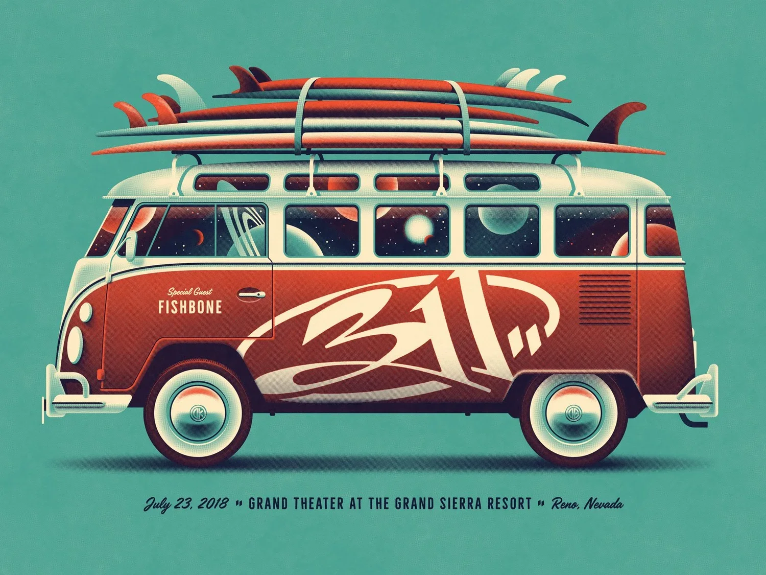 Affiche 311 avec un combi de surf — DKNG