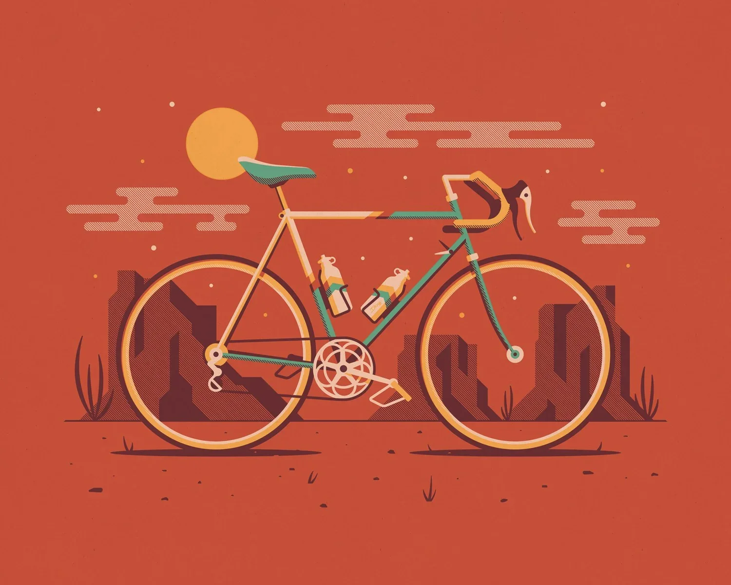 Estampe Cyclist Mesa, vélo de route — DKNG