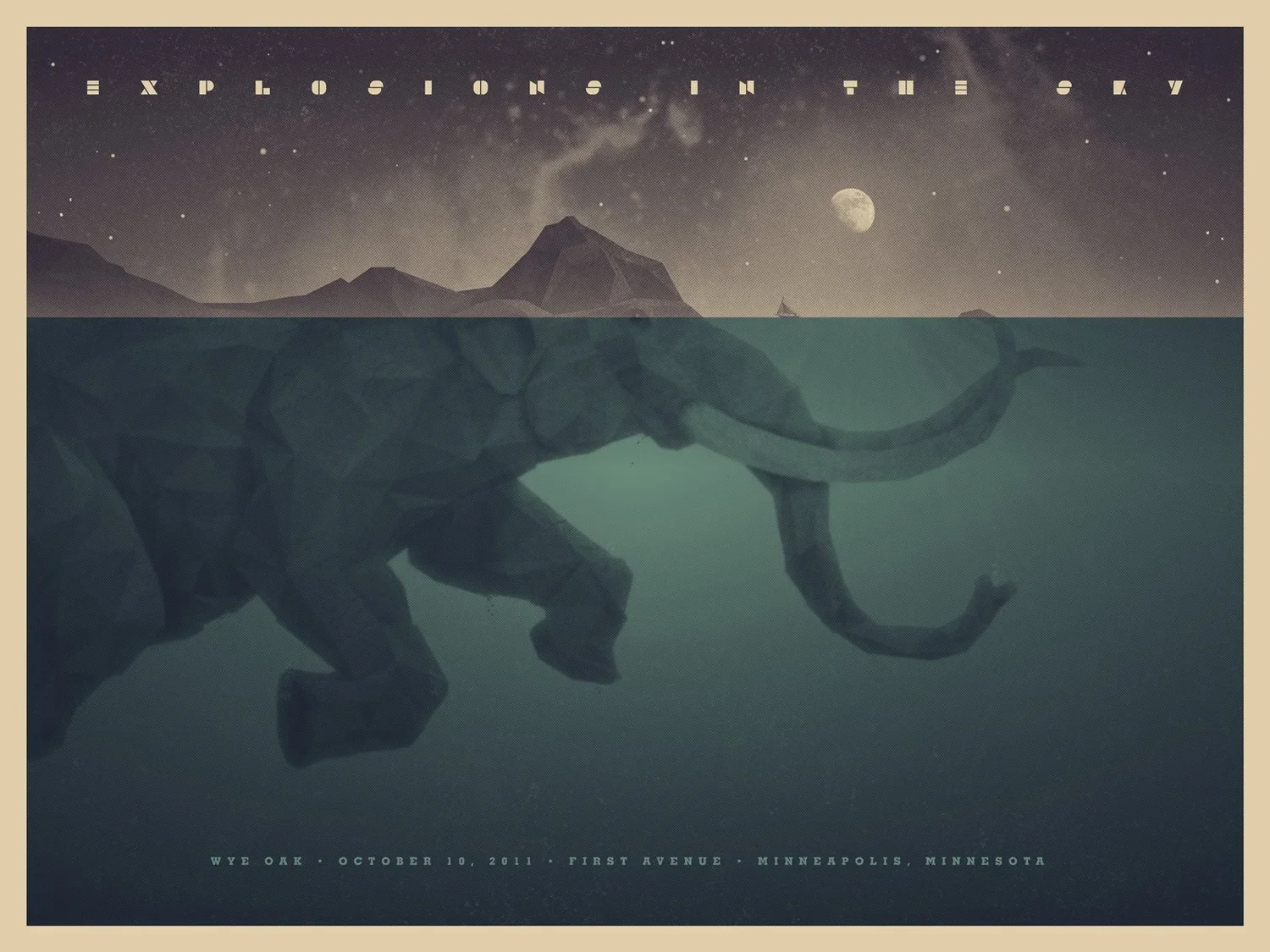 Affiche Explosions in the Sky, éléphant sous l’eau — DKNG