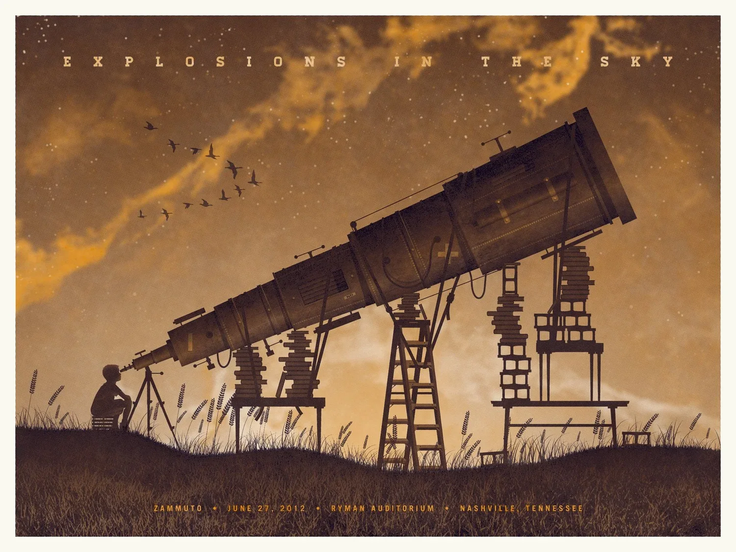 Affiche Explosions in the Sky, télescope géant — DKNG